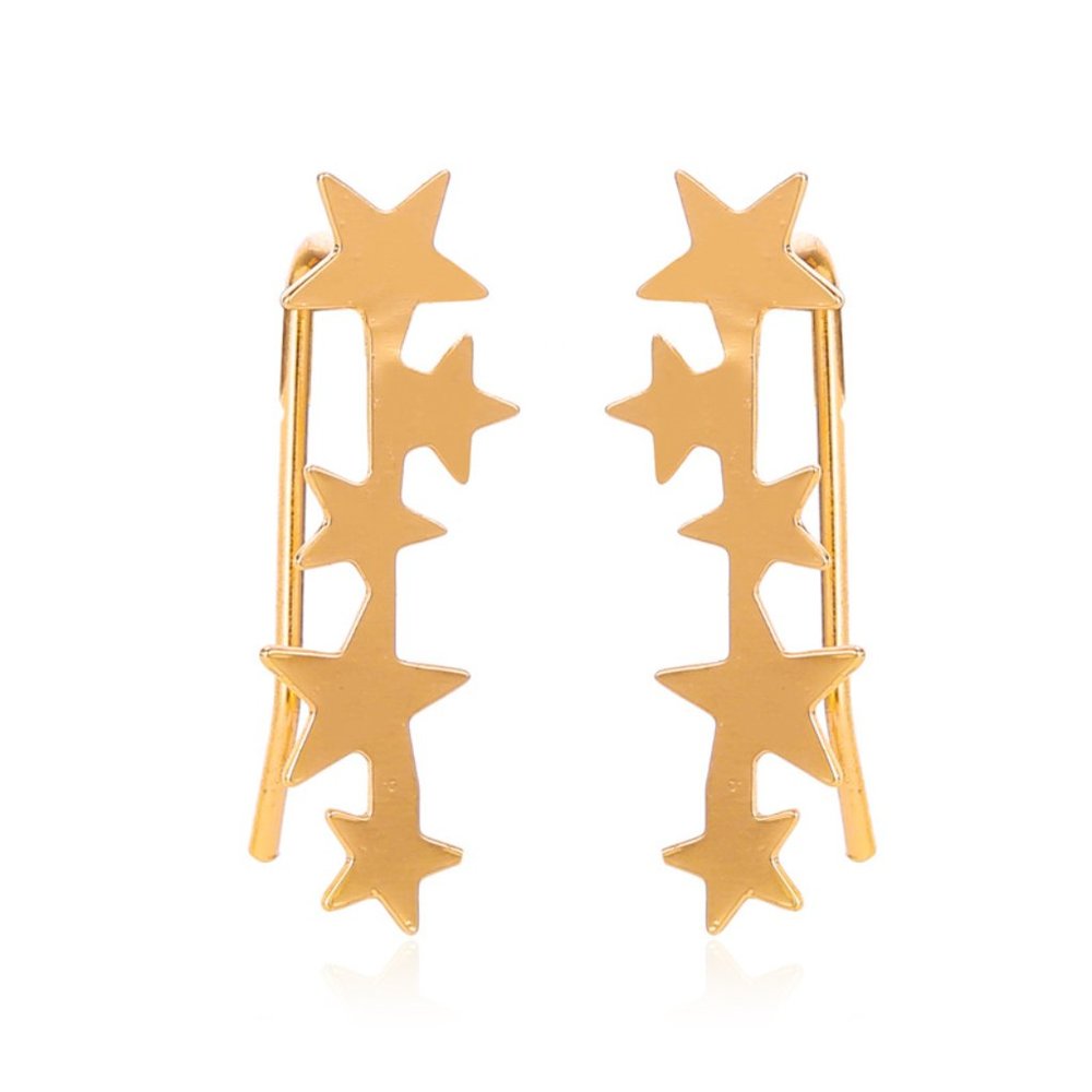 5 Stars Earrings Wire Earrings - Picture 1 of 5